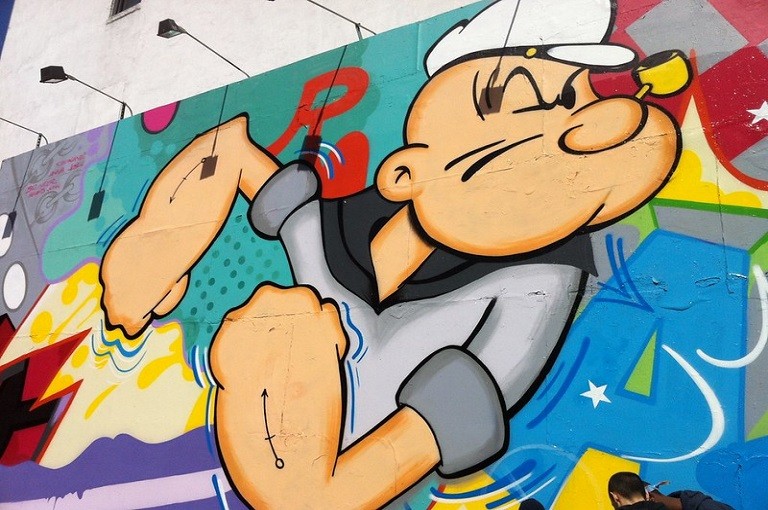 El mejor arte urbano en Nueva York mural Popeye