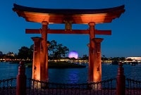 Pabellón Japón países Epcot de noche