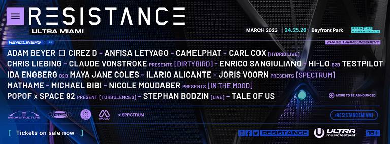 Ultra Miami Resistance lineup 2023