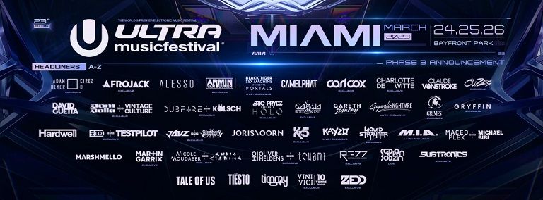 Ultra Music Festival Miami artistas lineup 2023
