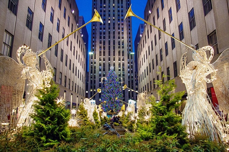 Navidad en Nueva York Iluminación abetos navideños