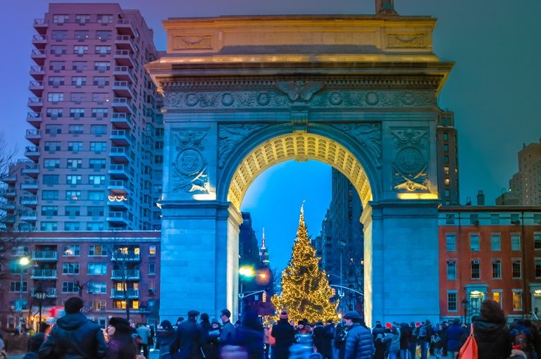 Navidad en Nueva York villancicos Washington Square Park
